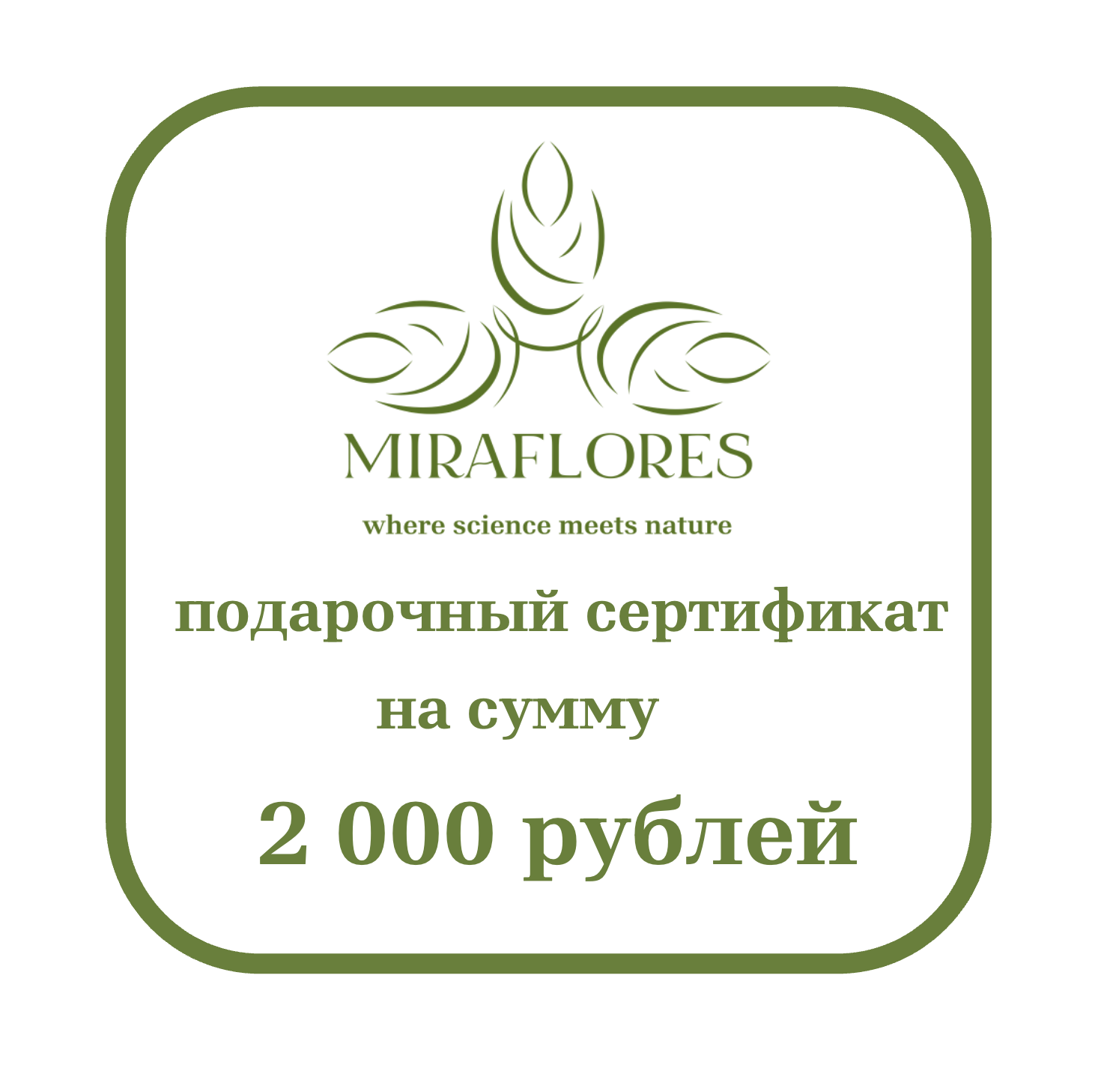 ПОДАРОЧНЫЙ СЕРТИФИКАТ 2 000 РУБ.